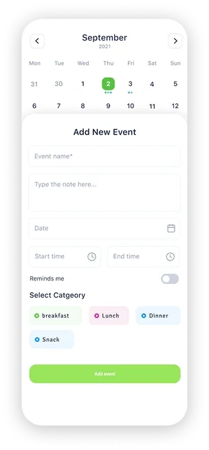 Nutrition mobile app